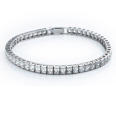 Amazon.com: Crislu Sterling Silver Cubic Zirconia Tennis Bracelet, 7
