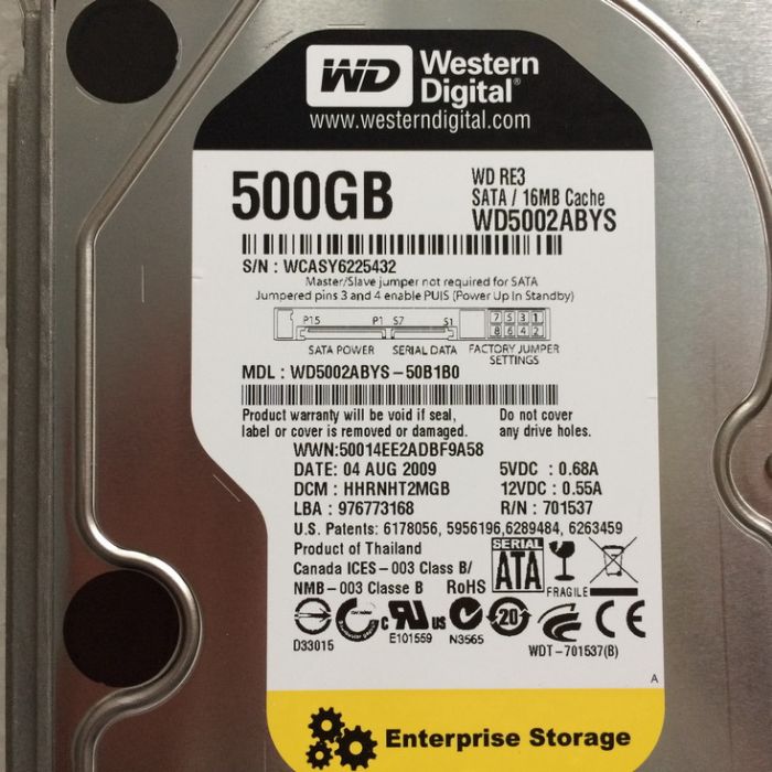 Western Digital WD5002ABYS RE3 3.5-inch Enterprise SATA Hard Drive (500 GB 1.2 million hours MTBF 16 MB Cache 7200 RPM) [並行輸入品] 41SEosn5knL._UF894,1000_QL80_.jpg