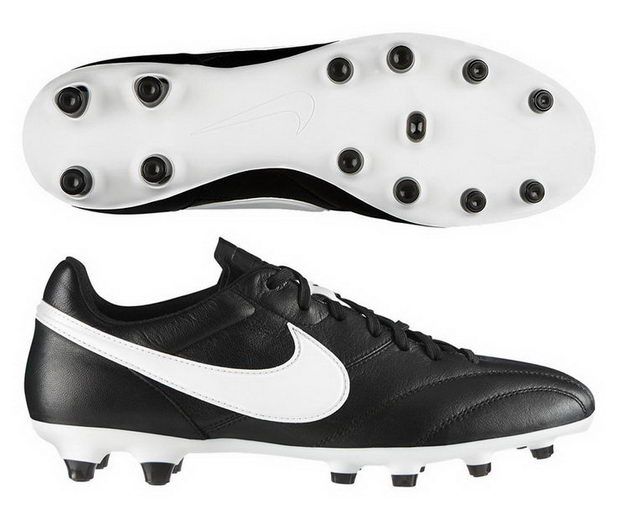 black leather soccer cleats