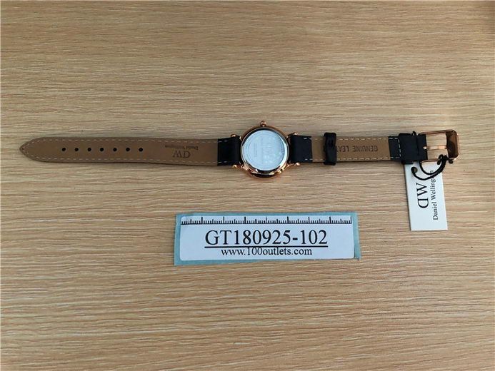 Daniel Wellington Women s 0901DW Sheffield Analog Quartz Black Leather Watch Rose Gold 26mm DW00100060 on 100outlets