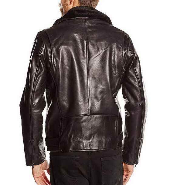 レザージャケット　selected Selected Homme Men's Lake Shearling Leather Long Sleeve Jacket