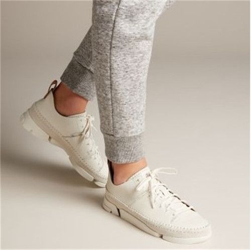 EU37.5 Clarks Trigenic Flex Womens Originals Icon Shoes White 26107575 on