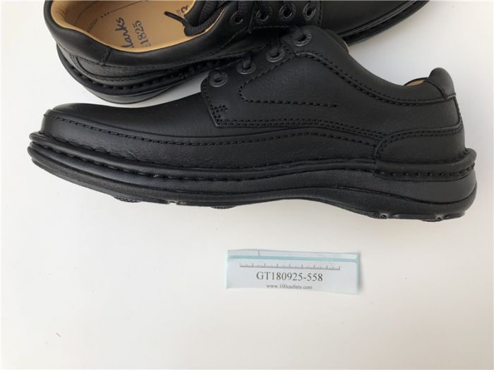 EU39.5 Clarks Nature Three Black Leather Men Casual Shoes 20339008 on 100outlets