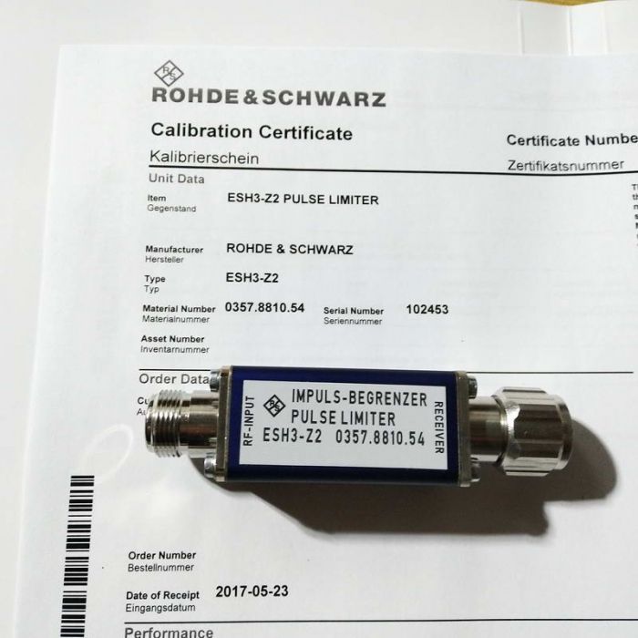 R&S ROHDE & SCHWARZ ESH3-Z2 PULSE LIMITER 0357.8810.54 0 R&S ROHDE & SCHWARZ ESH3-Z2 PULSE LIMITER 0357.8810.54 0