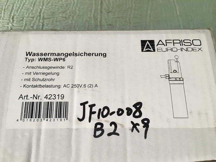 Afriso Wassermangelsicherung WMS-WP6 mit Verriegelung u Schweissanschluss DN 20 