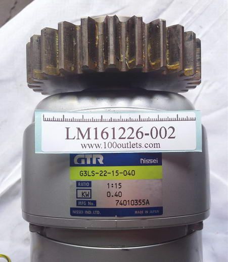 NISSEI GTR G3LS-22-15-040 Reducer & Yaskawa ECONOSTOP FELYQ-5 0.4KW motor  on 100outlets.com