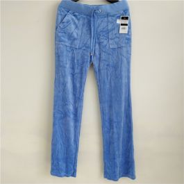 Juicy Couture Women's Bootcut LG Velour Pant Sterling Blue S