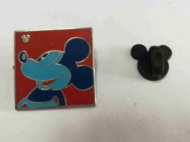 Disney Pin Mickey smile face, Red Square, Hidden Mikey Pin 5 of 5