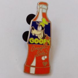 Disney 2010 Hidden Mickey Soda Bottle Series Pin-Goofy Orange Soda