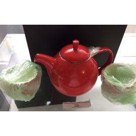 T2 Red teapot set of 3pcs