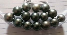 Lot 15 Tahiti Tahitian cultured black pearls size 12-12.5mm, R-SR, Grade A $280/pc