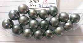 Lot 18 Tahiti Tahitian cultured black pearls size 11.5mm, R-SR, Grade A $240/pc