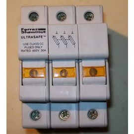 Ferraz Shawmut Ultrasafe 30 Amp 3 Pole Fuse Block Y218038 Fuse Holder