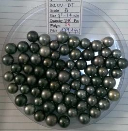 Lot 71 Tahiti Tahitian cultured black pearls size 9.5-14mm, OV-BT, Grade B $140/pc