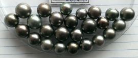 Lot 25 Tahiti Tahitian cultured black pearls size 10-13mm, R-SR Multi, Grade B $170/pc