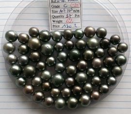 Lot 62 Tahiti Tahitian cultured black pearls size 10.5-14.5mm, R-SR Multi, Grade C $90/pc