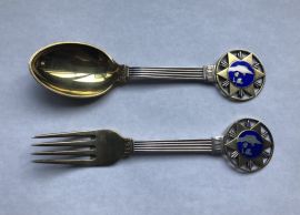 Anton Michelsen Sterling Silver spoon & fork 1931 Chirstmas