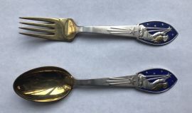 Anton Michelsen Sterling Silver spoon & fork 1935 Chirstmas