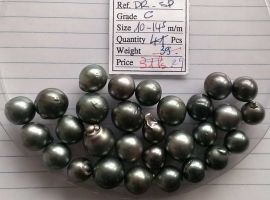 Lot 29 Tahiti Tahitian cultured black pearls size 10-14.5mm, DR-SD, Grade C $90/pc