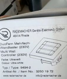 Radermcher DuoFern Multi Wall Controller 230V 3250 1972 Type 9494-2 