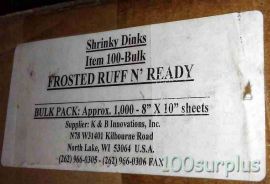 Lot 20 sheets Shrinky dinks dink paper 8"X10" new frosted Ruff N Ready