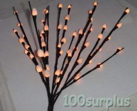 height 49cm YH60W Floral illuminated Pussy Willow Lights 60 LED Plum Lamps 120V