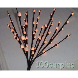 height 49cm YH60W Floral illuminated Pussy Willow Lights 60 LED Plum Lamps 120V