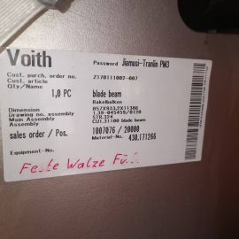VOITH Coater Blade Beam for PM2 PM3 DynaCoat SpeedSizer 11Meters (Price on quote) for Package Paper