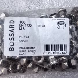 100pcs BOSSARD 1397249 nuts M8 BN1722 DIN985 INOX A4  $0.1/pc