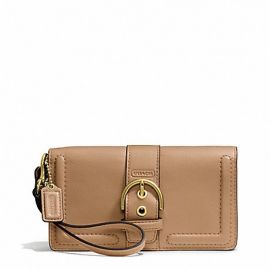 CAMPBELL LEATHER BUCKLE DEMI CLUTCH (COACH F50061)