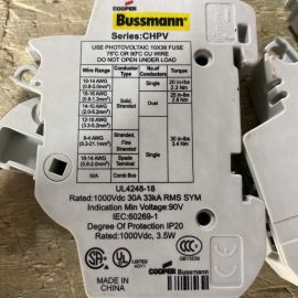 Cooper Bussmann 10x38 Fuse Holder CHPV 1000VDC 30A UL4248-18