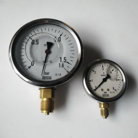 2pcs Wika Preasure Gauge 0-6 Bar EN837-1 CL1.6 and 0-1.6 Bar CL1.0