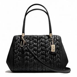 MADISON GATHERED CHEVRON LEATHER MADELINE EAST/WEST SATCHEL (COACH F25985)