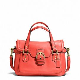 CAMPBELL LEATHER SMALL FLAP SATCHEL (COACH F27231)