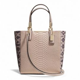 MADISON PYTHON EMBOSSED MINI NORTH/SOUTH BONDED TOTE (COACH F28173)