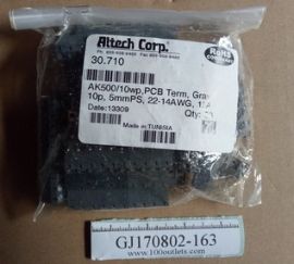 30pcs Altech 30.710 AK500/10wp PCB Term Gray 10p 5mmPS 22-14AWG 15A