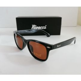 Rivacci Classic Polarised Sunglasses for Mens and Womens - Black / Brown Lens