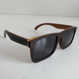 THE RUDIGAN COLLECTIVE TRC4RSA Dark Wood Frame POLARIZED Gray Lens Sunglasses
