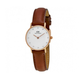 Daniel Wellington Classy St.Mawes Women's 26mm Brown Calfskin Date Watch 0900DW