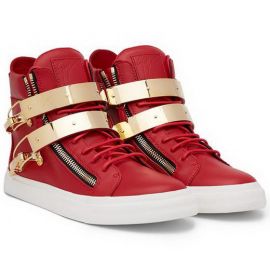 GZ Giuseppe Zanotti Design High-top Sneakers Red Leather men RU4063