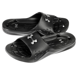 Under Armour Men's Locker II Slide Black/Silver 1238676-001 M7/W8 EU40