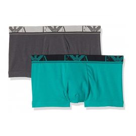 Emporio Armani Men's Underwear Trunk Pack of 2 Green Anthracite L/M 111210-6A715-10430 