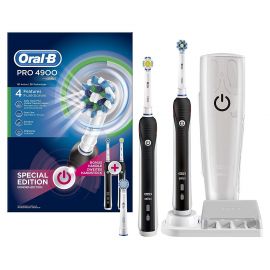Oral-B Pro 4900 Black Electric Toothbrush - Two handle pack