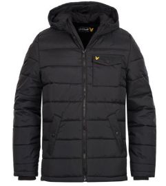 Lyle & Scott JK300CL Men's Wadded Long Sleeve Parka Winter Jacket True Black SIZE L 