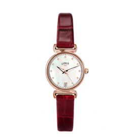 Limit Women's Quartz Watch with White Dial Analogue Display and Red PU Strap 6949