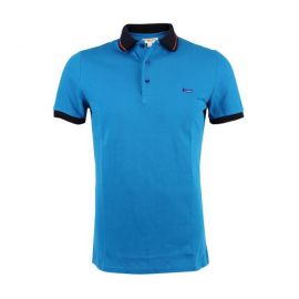 Burberry Men's Contrast Tipping Detail Polo T-shirt Blue 3965276 L