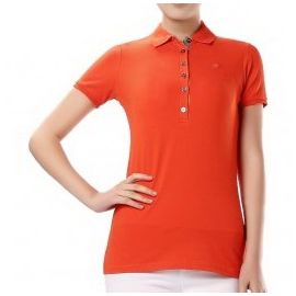 WOMEN'S BURBERRY 3806895 BRIT SHORT SLEEVE POLO SHIRT ORANGE