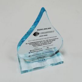 2013 SIIC Successful Isuue Shares Reward Trophy WaterDrop Shape Arcylic