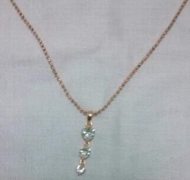 Golden Color + Crystal Diamond Pendant Necklace 
