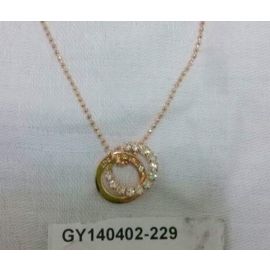 Golden-Silver color + cyrstal Diamond Dual circle Necklace